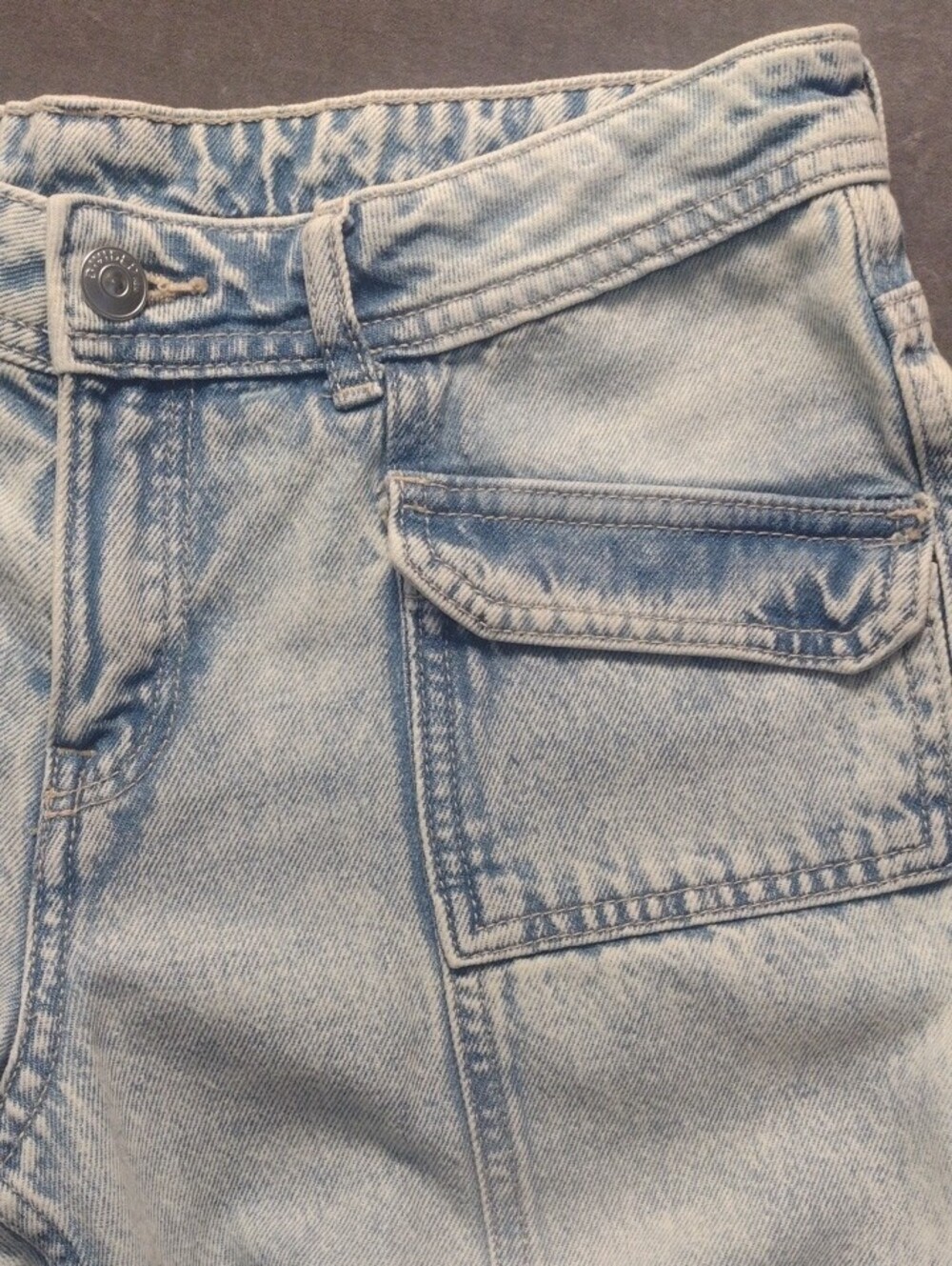 Divided Light Blue Wms Size 6/30 Flare 13" Bell Bottom Front Flap Pockets - Picture 14 of 16